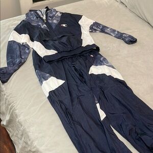 Champion Navy and White Tracksuit